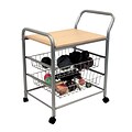 Ore International® 3-Tier Metal Trolley Kitchen Cart, Oak