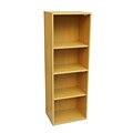 Ore International® 4 Tier Wood Adjustable Bookshelf, Beige