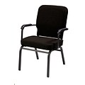 KFI® Seating Fabric Arms Stack Chair, Black