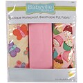Babyville PUL Waterproof Diaper Fabric, Sweet Stuff Butterflies & Cupcakes, 21X24 Cuts