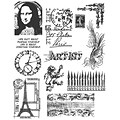 Stampers Anonymous Tim Holtz 7 x 8 1/2 Large Cling Stamp Set, Mini Classics