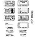 Stampers Anonymous Tim Holtz 7 x 8 1/2 Large Cling Stamp Set, Odds & Ends