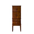 SEI Wood Jewelry Armoire, Cherry /Red Lining