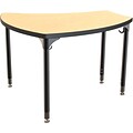 Balt Black Legs/Edgeband Small Shapes Desk Without Book Box, Fusion Maple