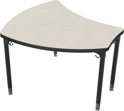 Balt Black Legs/Edgeband Small Shapes Desk Without Book Box, Gray Mesh