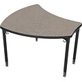 Balt Black Legs/Edgeband Small Shapes Desk Without Book Box, Pewter Mesh