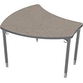 Balt Platinum Legs/Edgeband Small Shapes Desk Without Book Box, Pewter Mesh