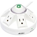 Accell® Powramid® White 6-Outlet 1080 Joule Power Center and Surge Protector With 4 Cord