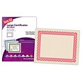 Blanks/USA® 11 x 8 1/2 60 lbs. Astroparch Large Certificate With Red Border, Natural, 50/Pack