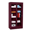 Sandusky Elite 72H Sliding Door Clearview Steel Storage Cabinet with 5 Shelves, Burgundy (BV4S361872-03)