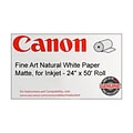 Canon 230gsm Fine Art Natural Paper, Matte White, 24(W) x 50(L)