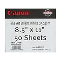Canon 230gsm Fine Art Bright Paper, Matte White, 8 1/2 x 11