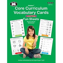 Super Duper® Webber Core Curriculum Vocabulary Cards Fun Sheets, Level Three