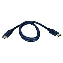 QVS® 6 Displayport Male to Male Digital A/V Cable With Latches; Matte Black