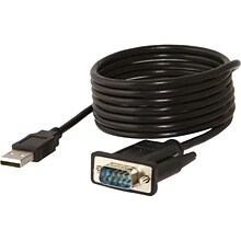 Sabrent® 6 USB 2.0 to 9-pin DB-9 RS-232 Serial Adapter Cable; Black