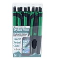 Monteverde® S-106 Clip Action One-Touch Ballpoint Pen With Front Stylus, 12/Pack, Green