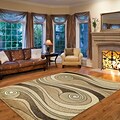 Lavish Home™ Synthetic 60 x 87 Waves Area Rug; Gold/Beige