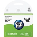 Glue Dots® Removable Dot Sheets School Value Pack, 1/2, 600/Pack