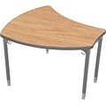 Balt Platinum Legs/Edgeband Large Shapes Desk Without Book Box, Castle Oak