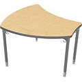 Balt Platinum Legs/Edgeband Large Shapes Desk Without Book Box, Fusion Maple
