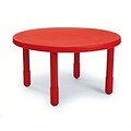 Angeles® 14 x 36 Plastic Round Value Preschool Table, Candy Apple Red