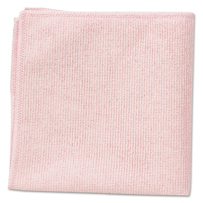 Rubbermaid Commercial® Microfiber Cleaning Cloths, Pink, 24/Pack (1820581)