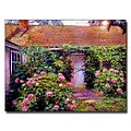 Trademark Fine Art Hydrangea Cottage 26 x 32 Canvas Art