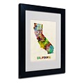 Trademark Fine Art California Map 11 x 14 Black Frame Art