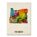 Trademark Fine Art Oregon Map 24 x 32 Canvas Art