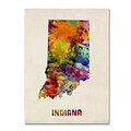 Trademark Fine Art Indiana Map 18 x 24 Canvas Art