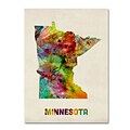 Trademark Fine Art Minnesota Map 18 x 24 Canvas Art