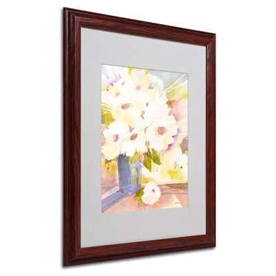 Trademark Fine Art Boquet In White 16 x 20 Wood Frame Art