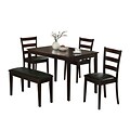 Monarch 5PC Dining Set With A Bench and 3 Side Chairs; Cappuccino