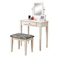 Monarch Metal Vanity With Mirror and Stool, White, 51 x 29.1 x 15.7