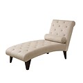 Monarch Velvet Fabric Chaise Lounger, Taupe