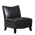 Monarch Leather Accent Chair, Dark Brown