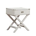 HomeBelle Accent Table With X Leg Nightstand, White