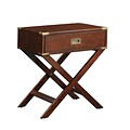 HomeBelle Accent Table With X Leg Nightstand, Espresso