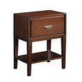 HomeBelle Rectangle Accent Table Nightstand, Espresso