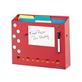 MMF Industries™ STEELMASTER® Soho Collection™ Wall File Basket With Dry Erase/Pen and Magnet, Red