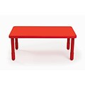 Angeles® 12 x 28 x 48 Plastic Rectangular Value Table, Candy Apple Red