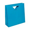 JAM Paper® Heavy Duty Glossy Die Cut Gift Bags, Medium, 12 x 12 x 4, Blue, 100/pack (892DCBU100)