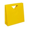 JAM Paper® Heavy Duty Glossy Die Cut Gift Bags, Medium, 12 x 12 x 4, Yellow 100/pack (892DCY100)