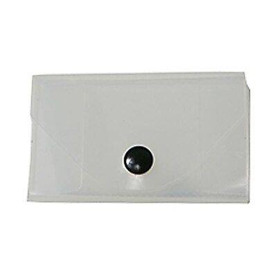 JAM Paper® Plastic Business Card Holder Case with Snap Closure, Clear, Sold Individually (368668)