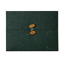 JAM Paper® Portfolio with Button and String Tie Closure, 9 x 11 3/4 x 5/8, Rainforest Forest Green,