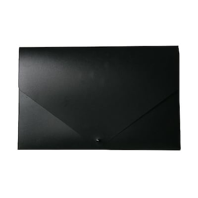 JAM Paper Plastic Portfolio with Snap Closure, Large, 11 x 17 x 3/4, Black, Sold Individually (22540