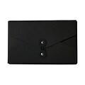 JAM Paper® Kraft Chipboard Portfolio, Button and String Tie Closure, 5.5 x 8.5 x 1, Black, Sold Individually (3036BLACK)