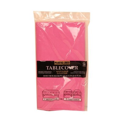 JAM Paper® Paper Table Cover with Plastic Lining, Fuchsia Pink Tablecloth, Sold Individually (291323331)