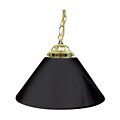Trademark Global® 14 Single Shade Bar Lamp With Brass Hardware, Plain Black