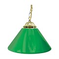Trademark Global® 14 Single Shade Bar Lamp With Brass Hardware, Plain Green